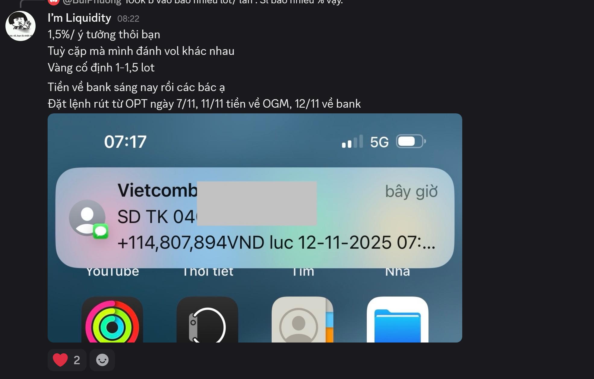 Rút tiền quỹ oanda